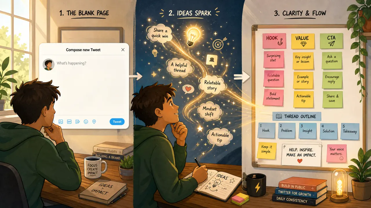Passage de la page blanche vers un flux d idees de tweets