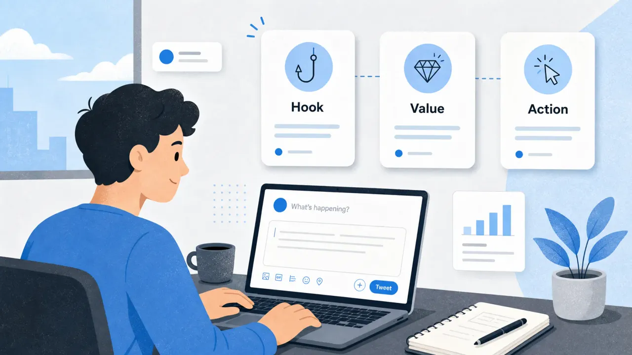 Schema hook valeur action pour mieux structurer un tweet